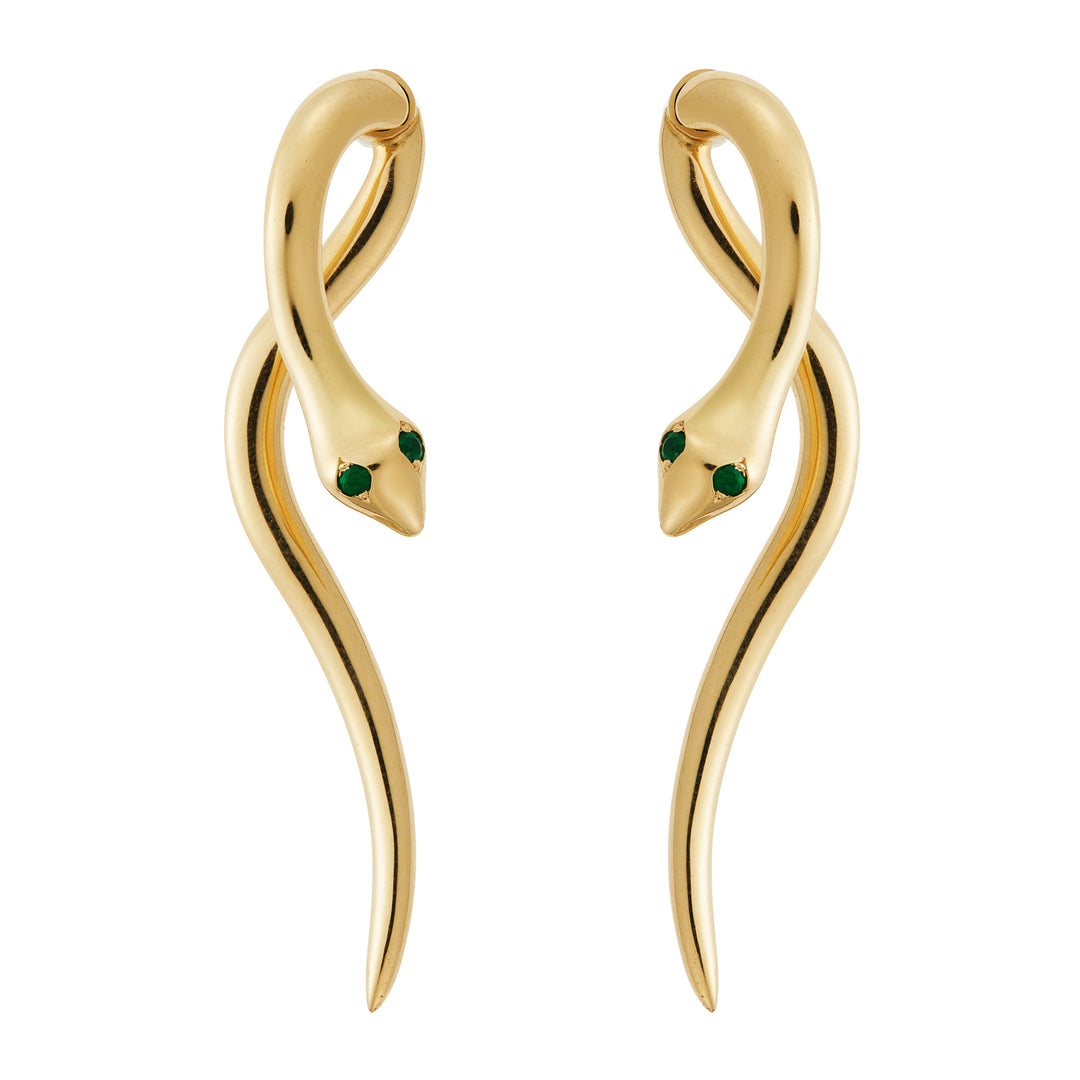 Boa Gold Earrings Y-EM - SNAKES - Ileana Makri store
