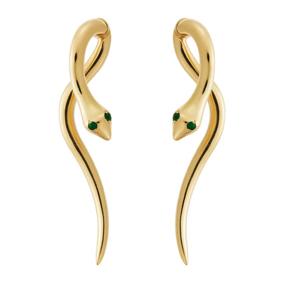 Boa Gold Earrings Y-EM - SNAKES - Ileana Makri store