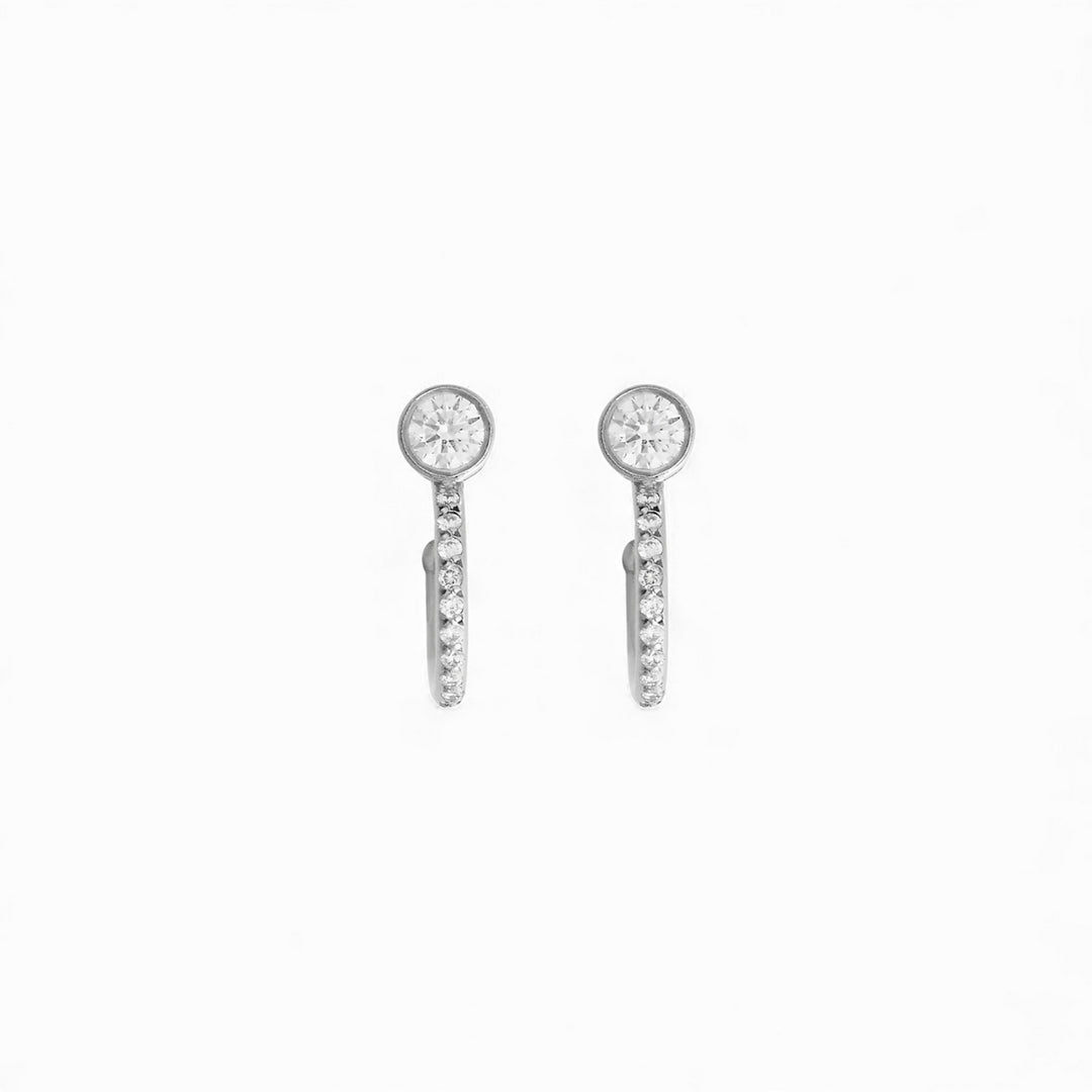 Pavè Diamond Orbit Mini Hoops W-D