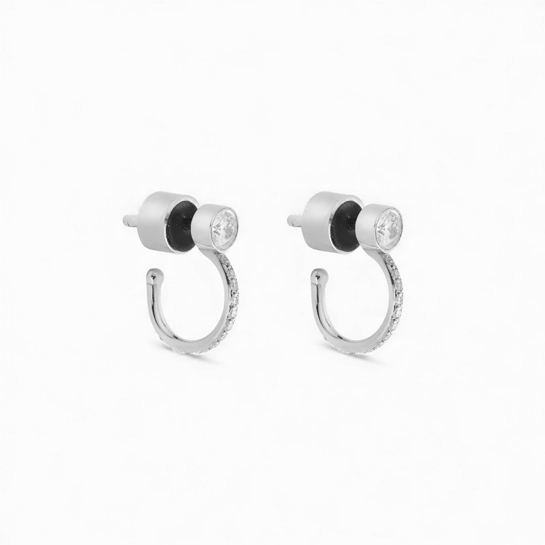 Pavè Diamond Orbit Mini Hoops W-D