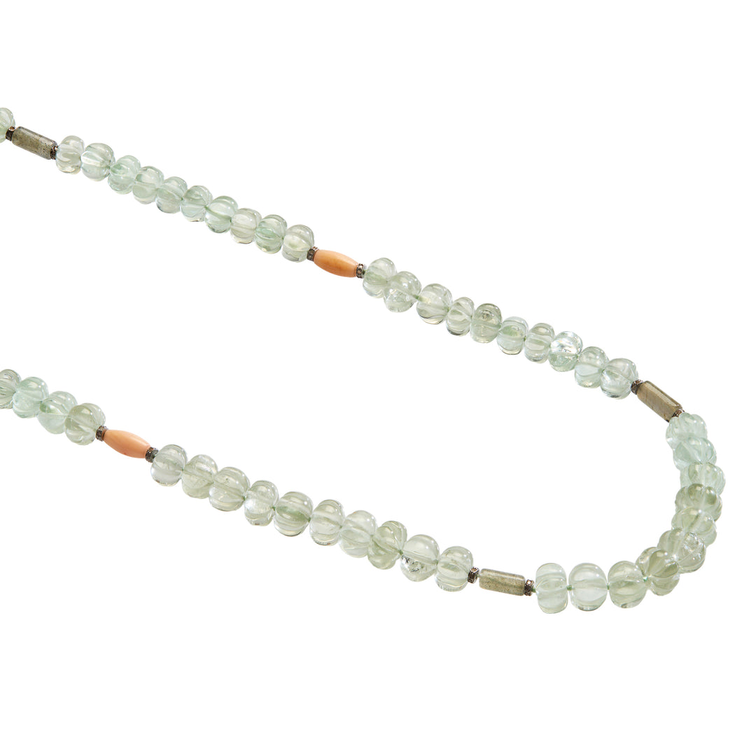 Verdant Bloom Green Amethyst Necklace (88cm)