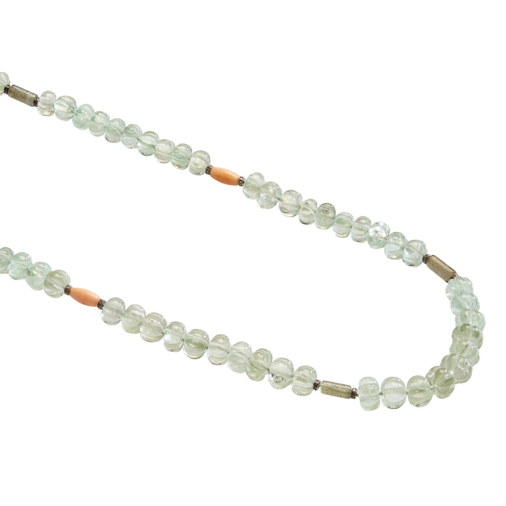 Verdant Bloom Green Amethyst Necklace (88cm)
