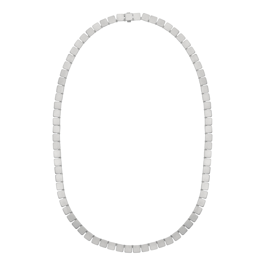 Sterling Silver Medium Tile Necklace (48cm)