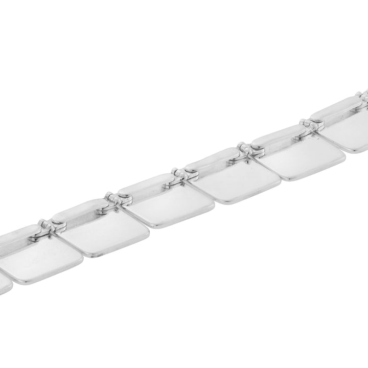 18k White Gold Large Tile Necklace (42cm)