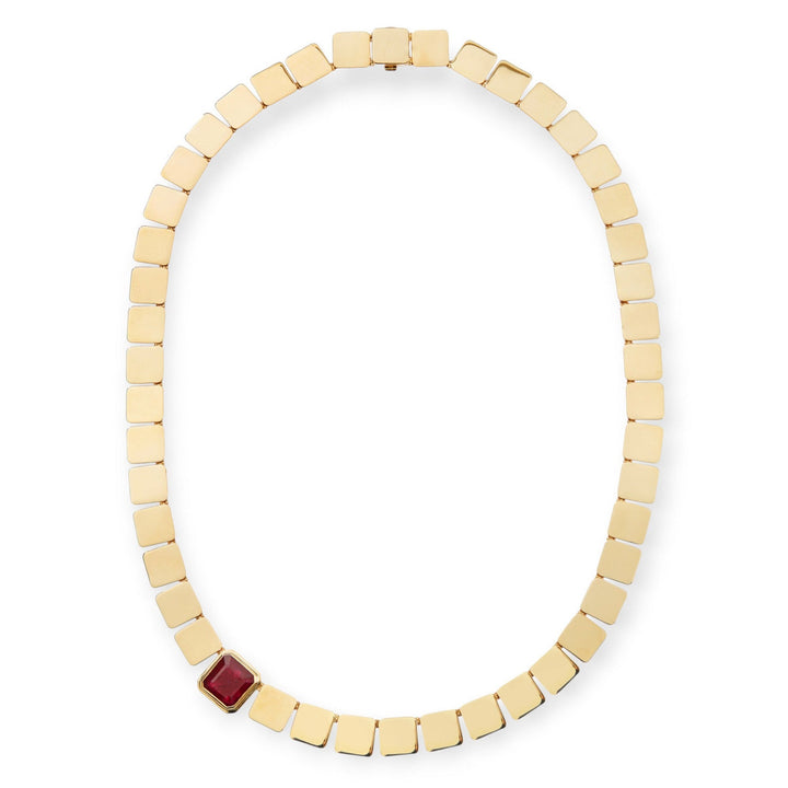 Large Tile Ruby Necklace