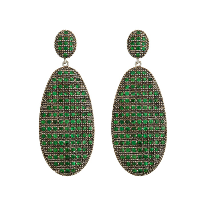Tsavorite Shield Earrings