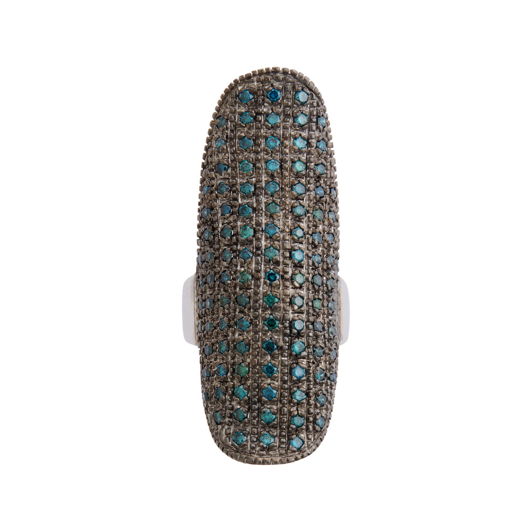 Blue Diamond Shield Ring
