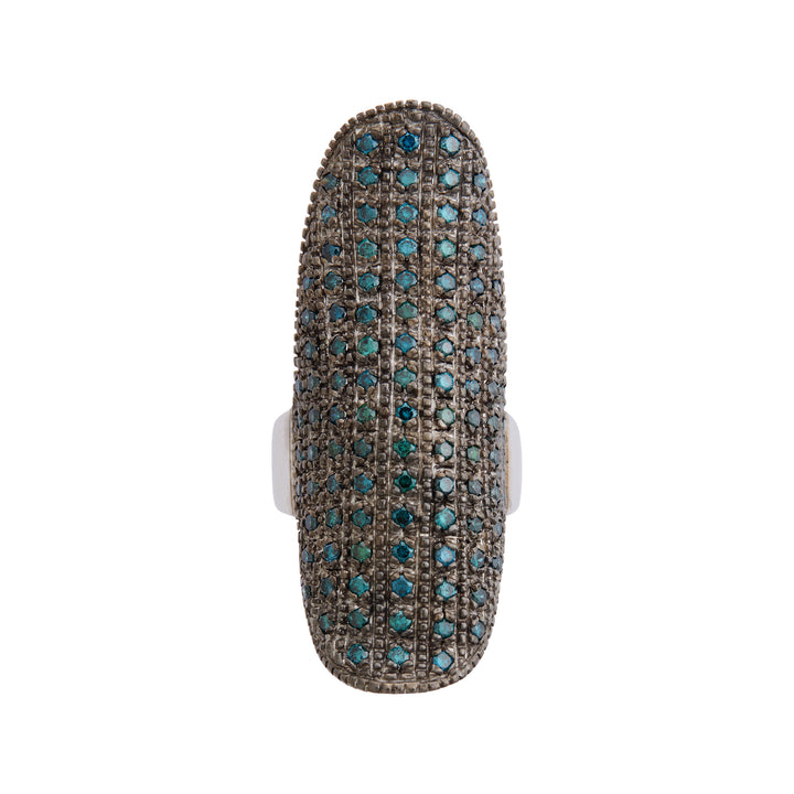 Blue Diamond Shield Ring