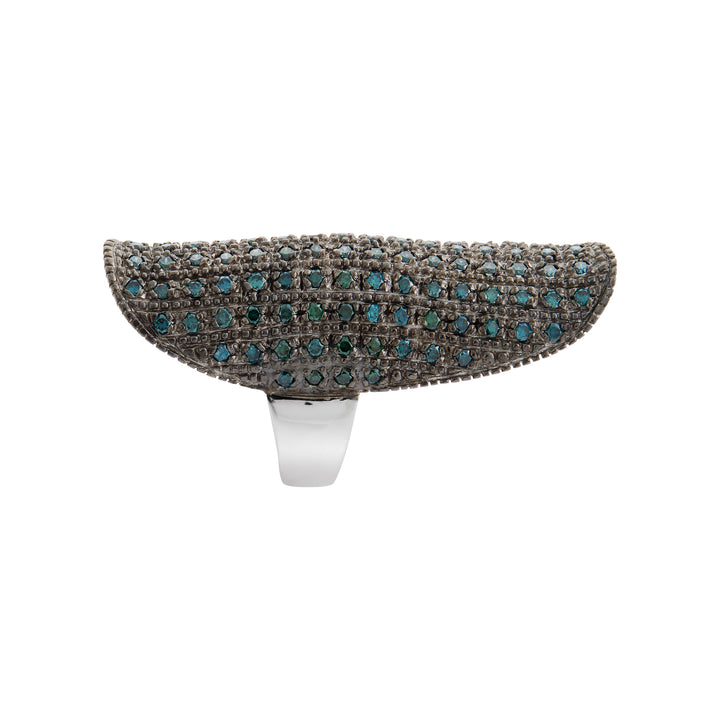 Blue Diamond Shield Ring