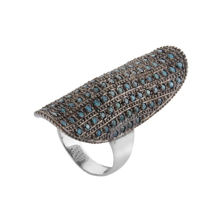 Blue Diamond Shield Ring