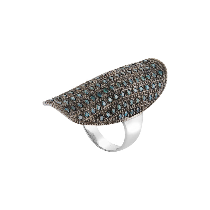 Blue Diamond Shield Ring