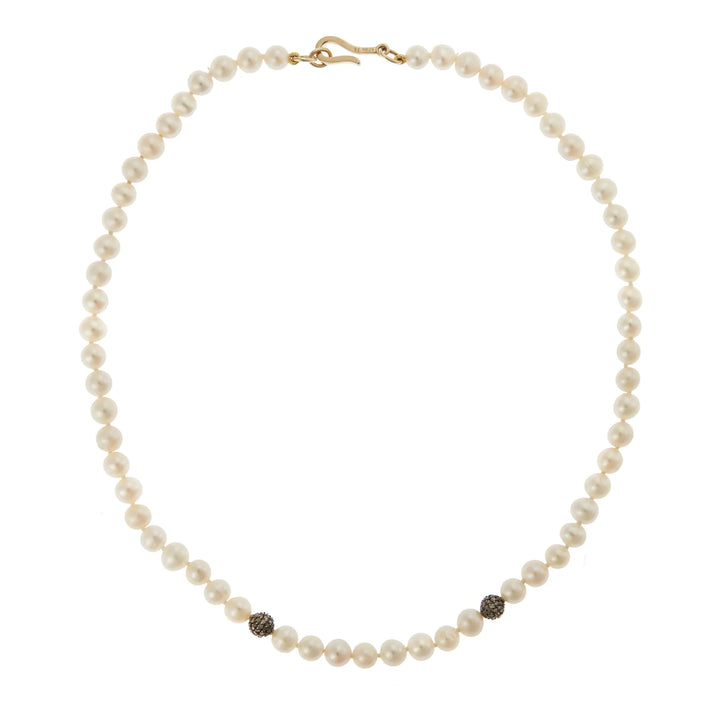 Pearl Diamond Ball Necklace - Ileana Makri