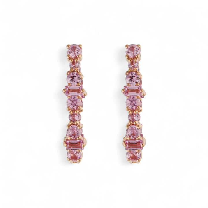 Large Oval Rivulet Pink Sapphire Hoops