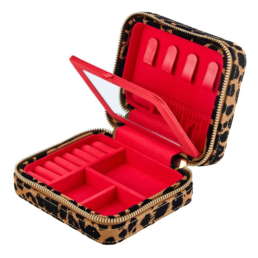 Savanna Leopard Print Jewelry Zip Case