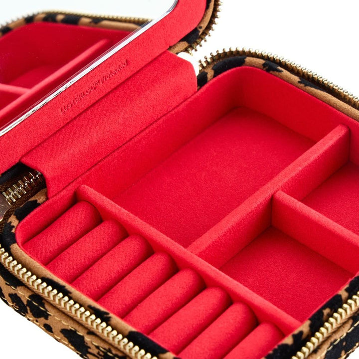 Savanna Leopard Print Jewelry Zip Case
