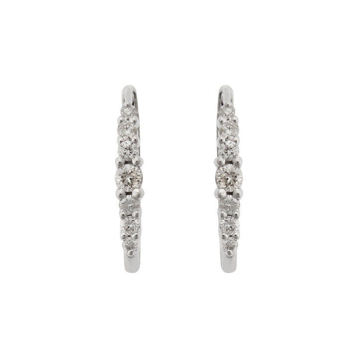 Large Oval Hoops 7 White Diamond Rivulet