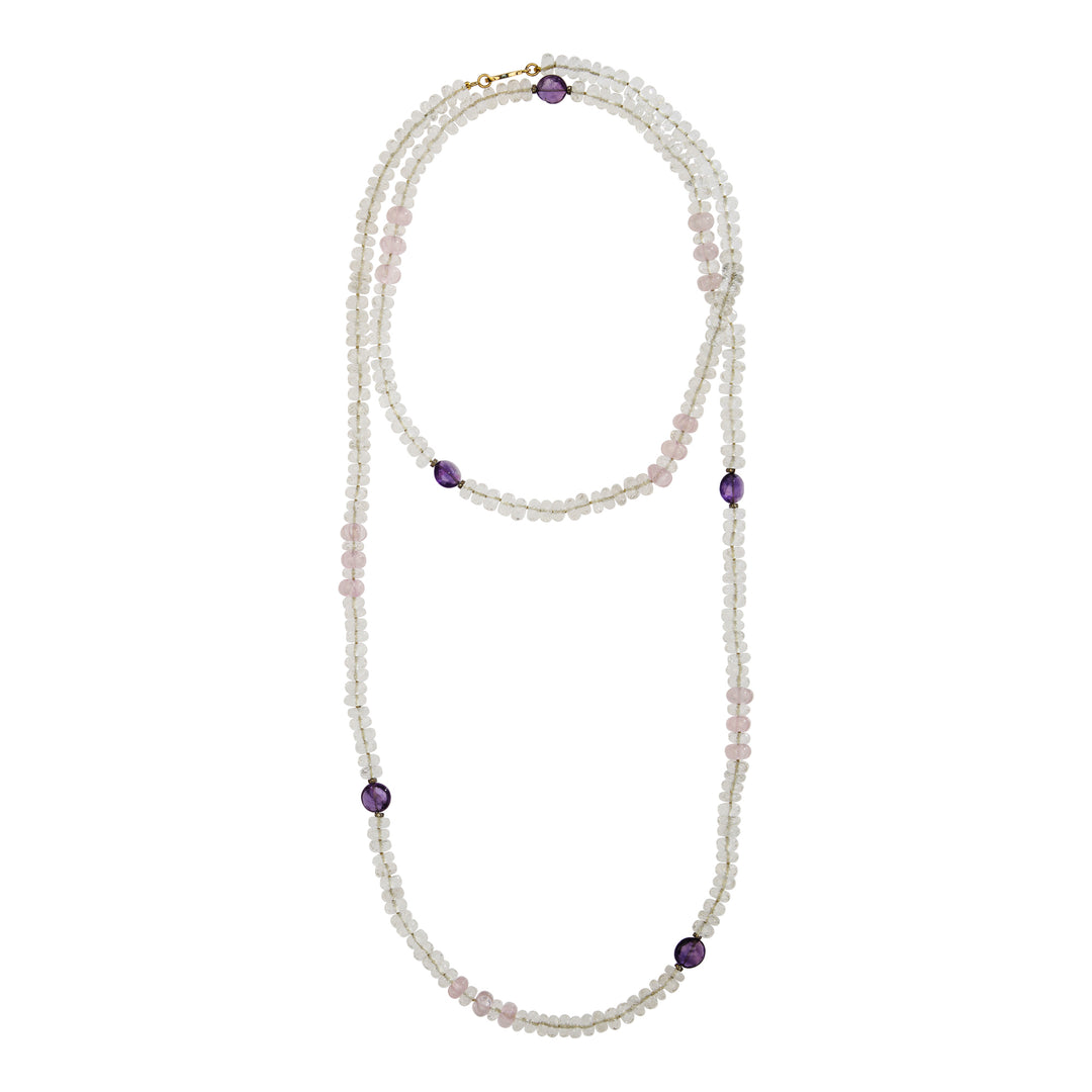 Violet Mist Crystal Necklace (125cm)