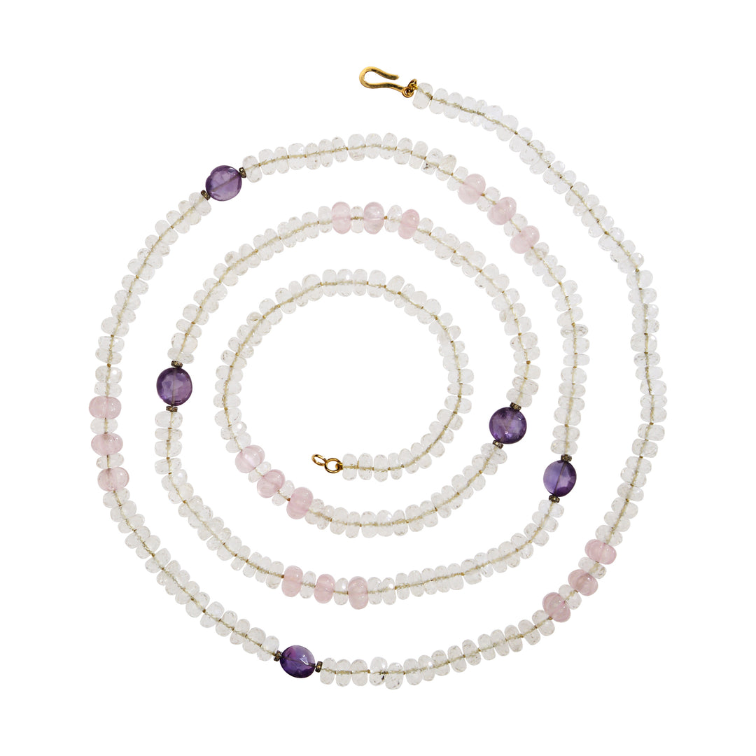 Violet Mist Crystal Necklace (125cm)