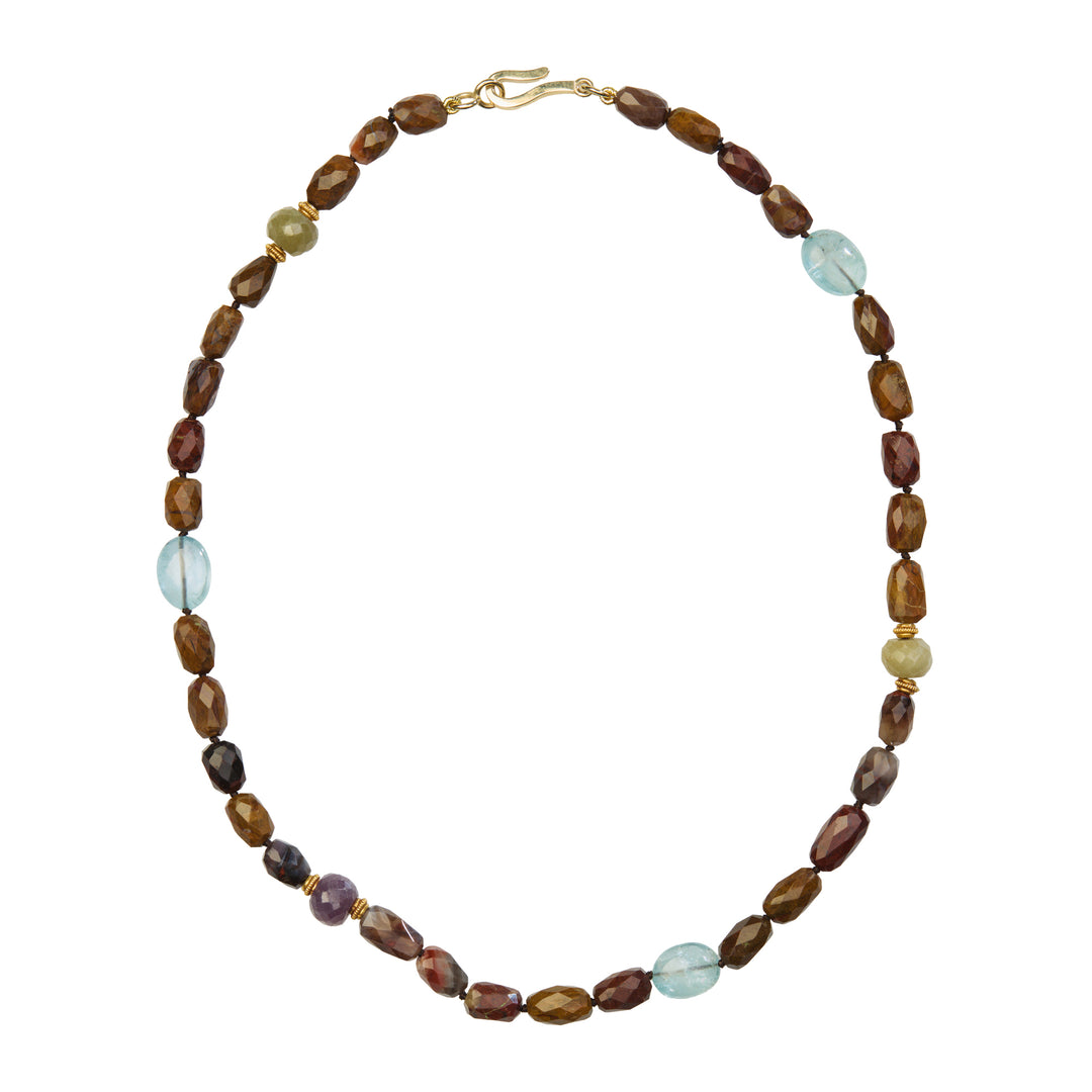 Terra Azure Petrified Wood Necklace (41cm)