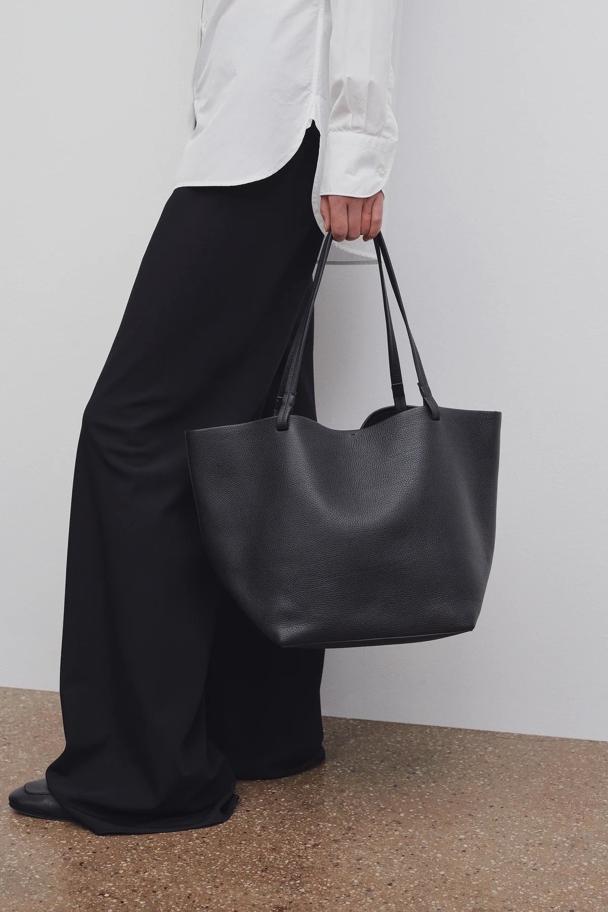 Park Tote Three Bag in Black Leather - The Row - Ileana Makri store