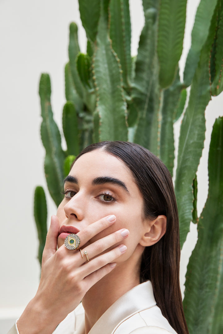 Dawn Candy Ring with Emeralds