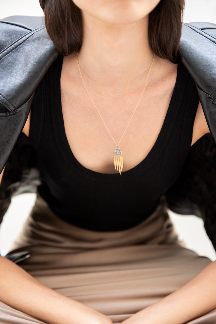 Grass Spike Diamond Pendant