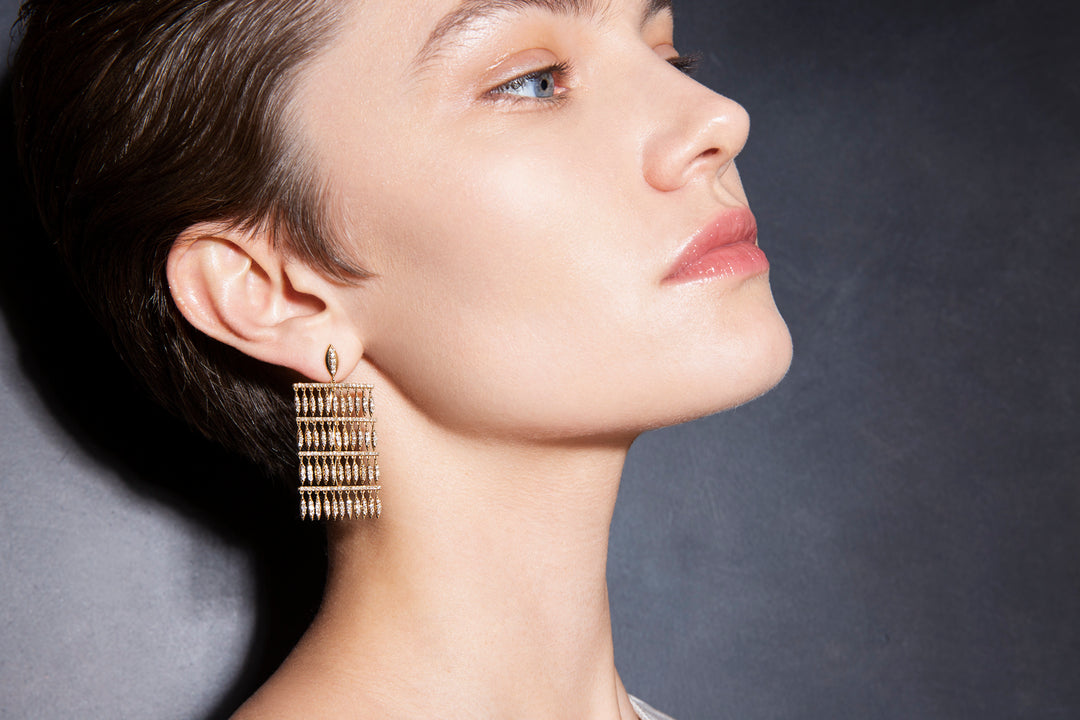 Grass Raining Diamond Drop Earrings