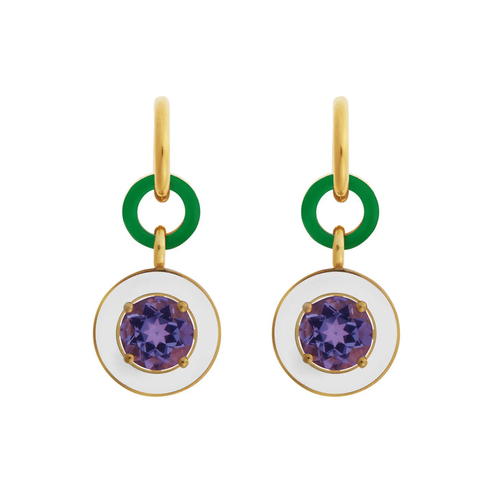 Rhythm Earrings Purple Amethyst, Eye M Earrings, Ileana Makri