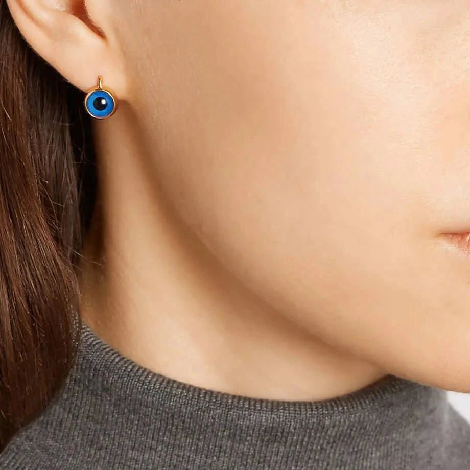 9k gold Evil Eye Plug Earrings - Eye M - Ileana Makri