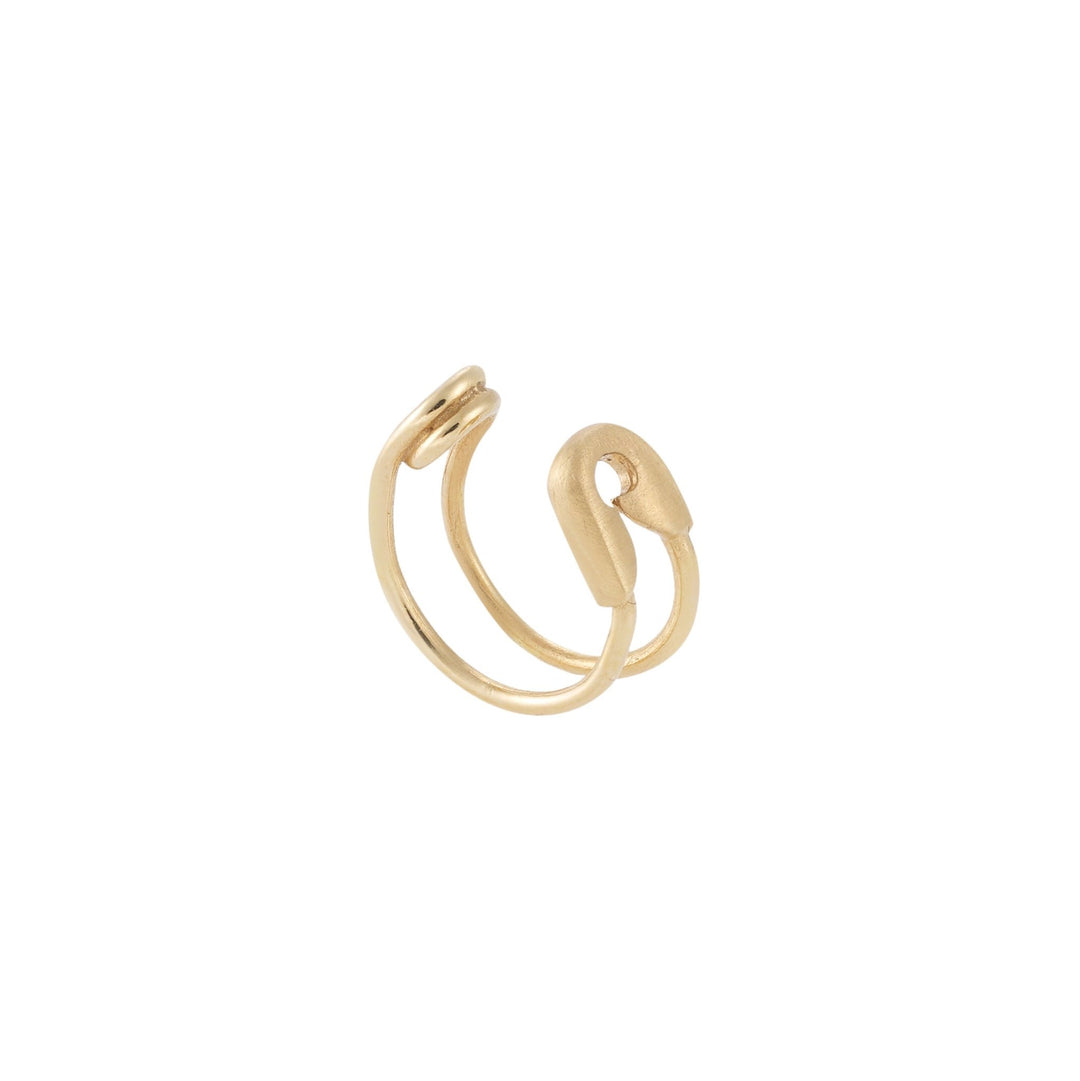 9k Gold Safety Pin Ear Cuff - Eye M - Ileana Makri