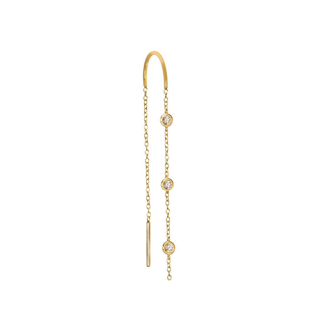 Diamond Drop Chain Earring