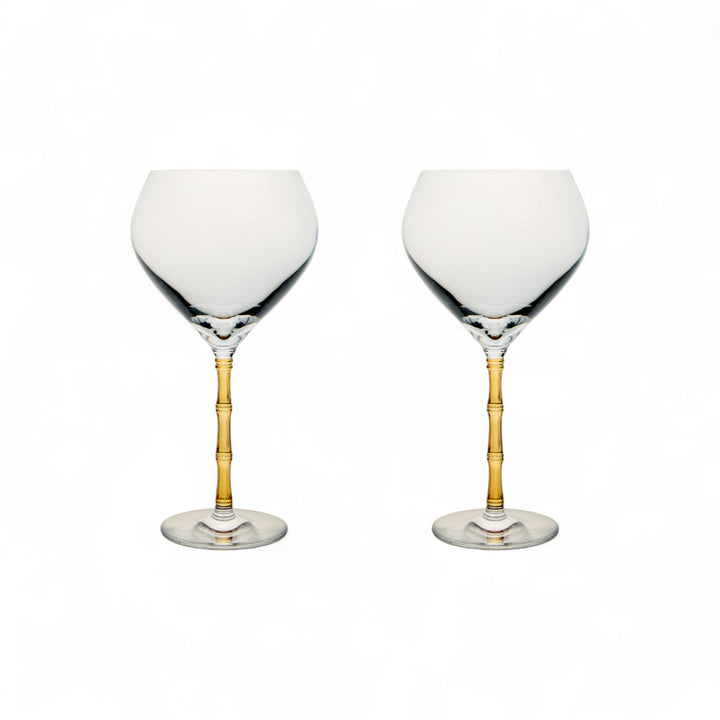 Bamboo Balloon Glasses Amber (Set Of 2)