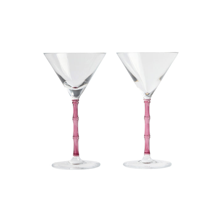 Bamboo Martini Glasses Pink (Set Of 2)