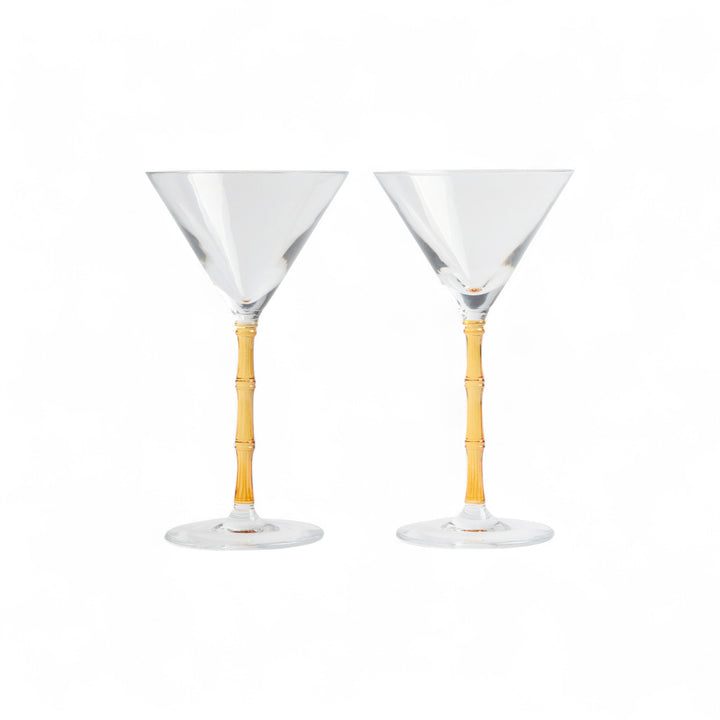 Bamboo Martini Glasses Amber (Set Of 2)