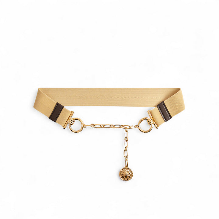 Medallion Belt Solid Ecru
