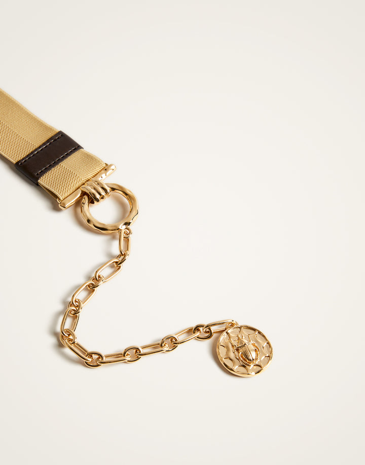 Medallion Belt Solid Ecru