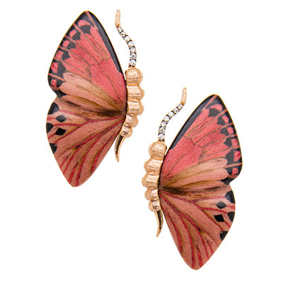 Pink Butterfly Earrings - Ileana Makri