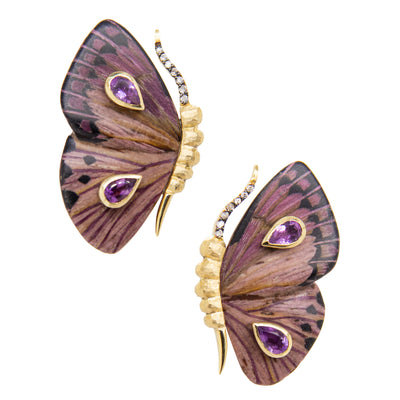 Purple Butterfly Earrings - Ileana Makri