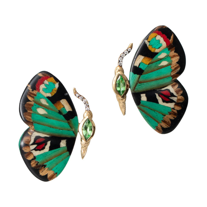 Butterfly Earrings Green (XS)