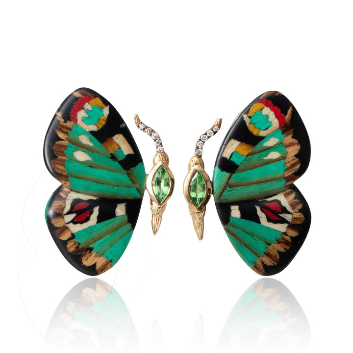 Butterfly Earrings Green (XS)