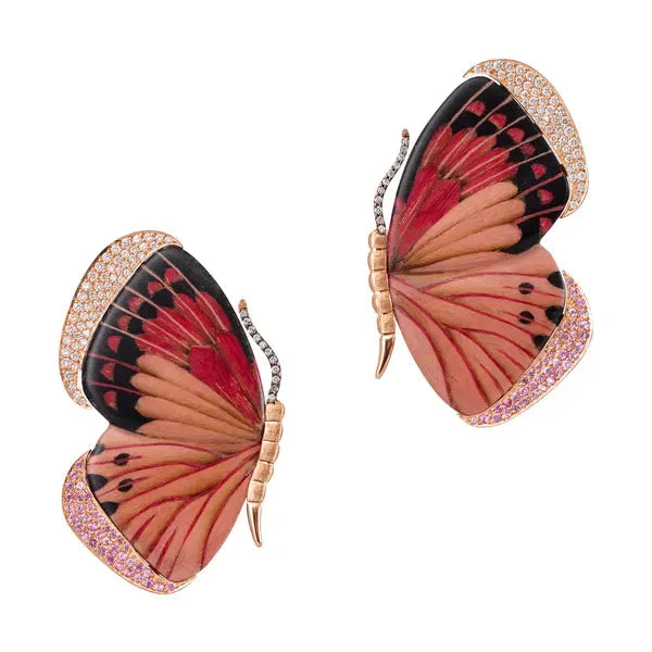 Butterfly Earrings Pink Sapphire (Small)