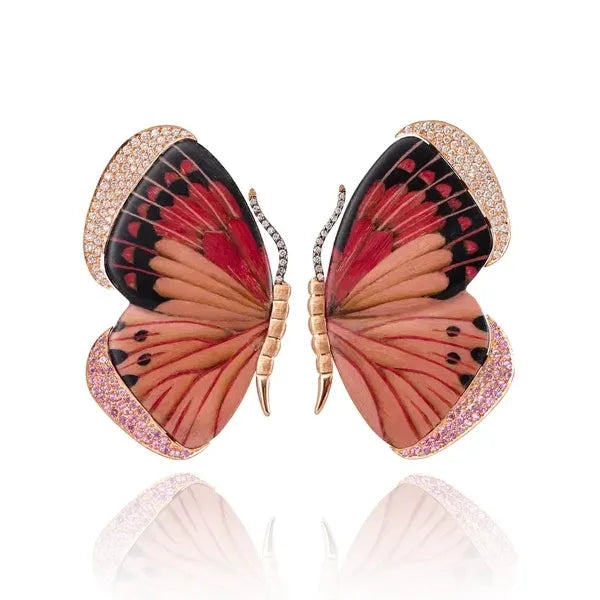 Butterfly Earrings Pink Sapphire (Small)