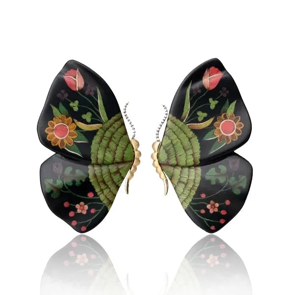 Butterfly Earrings Black (Medium)