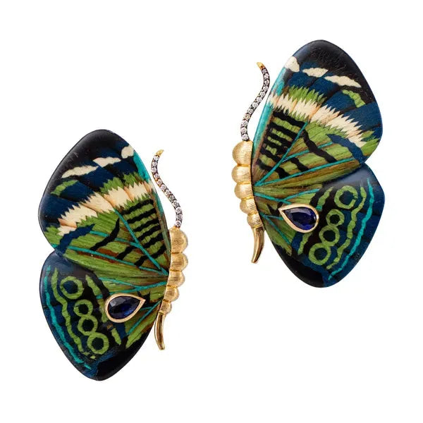 Butterfly Earrings Dark Blue (Small)