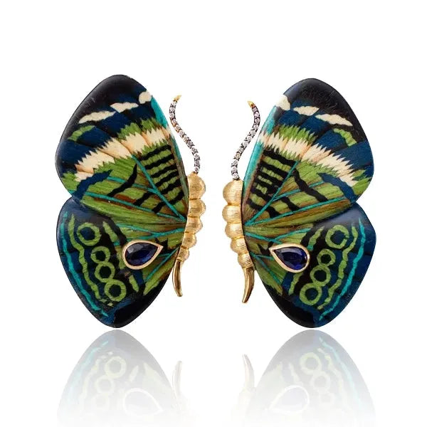 Butterfly Earrings Dark Blue (Small)