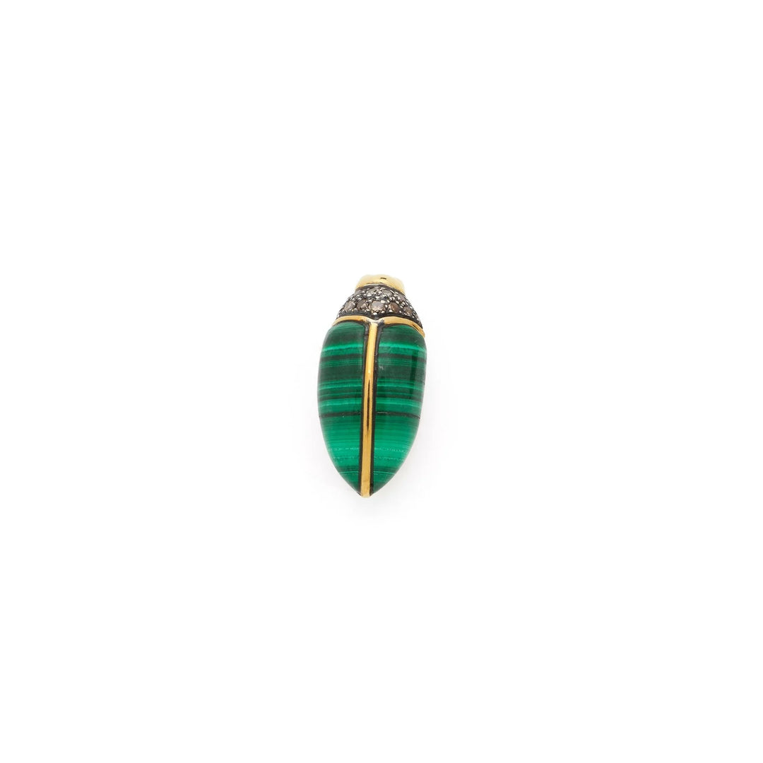 Mini Scarab Malachite stud - Ileana Makri