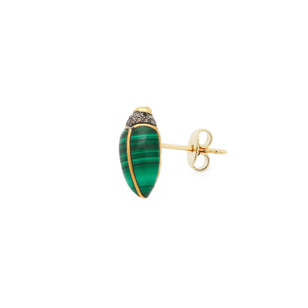 Mini Scarab Malachite stud - Ileana Makri