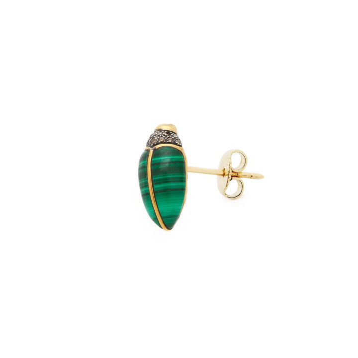 Mini Scarab Malachite stud - Ileana Makri