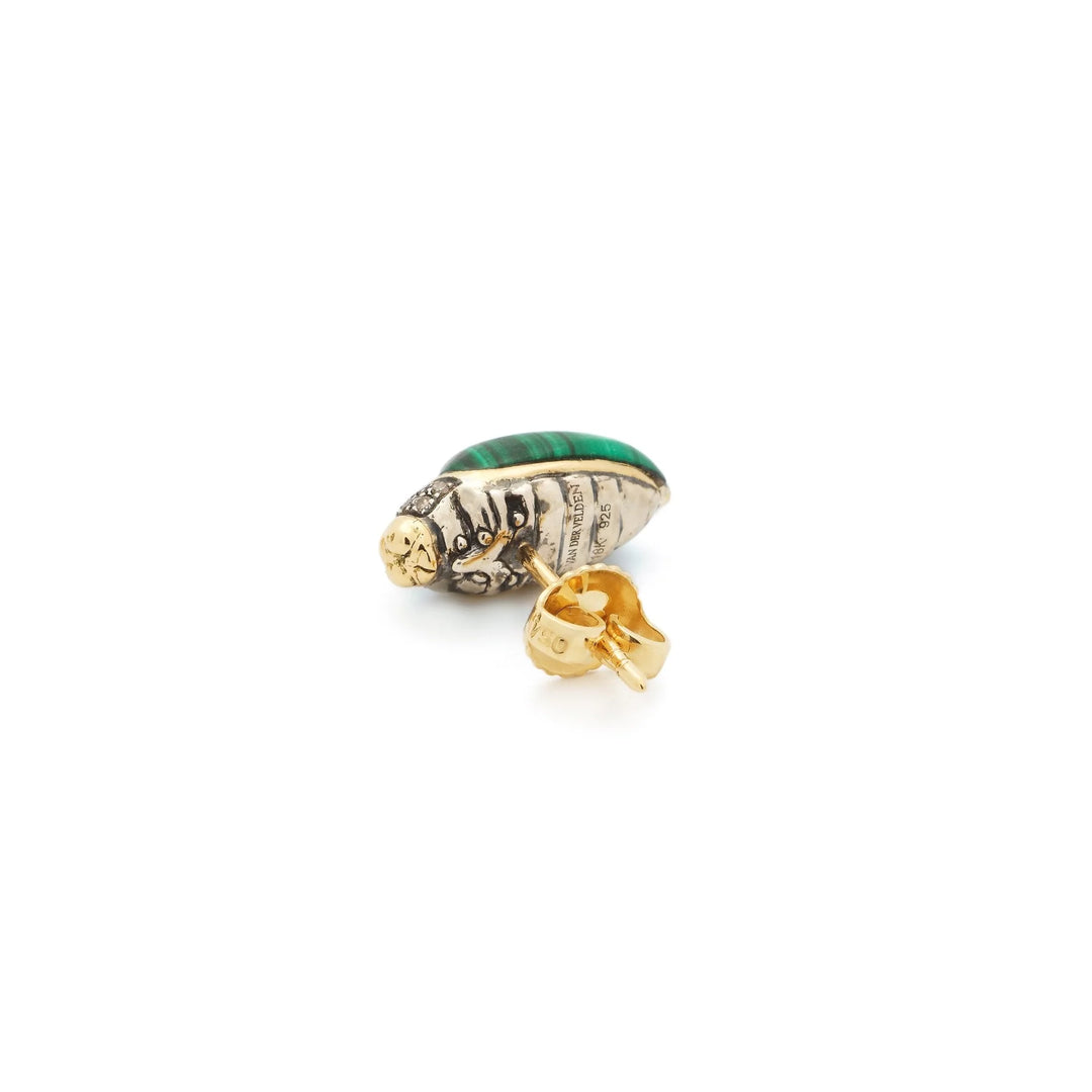 Mini Scarab Malachite stud - Ileana Makri