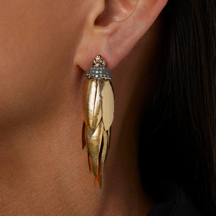 Scarab Gold Bunch Earring